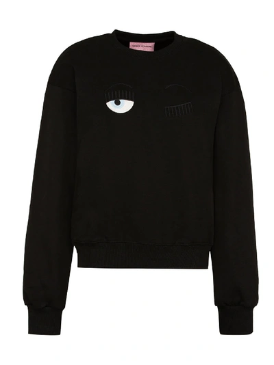 Shop Chiara Ferragni Flirting Sweatshirt In Black