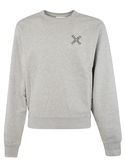 Shop Kenzo Sport Crewneck Sweatshirt In Pearl Grey