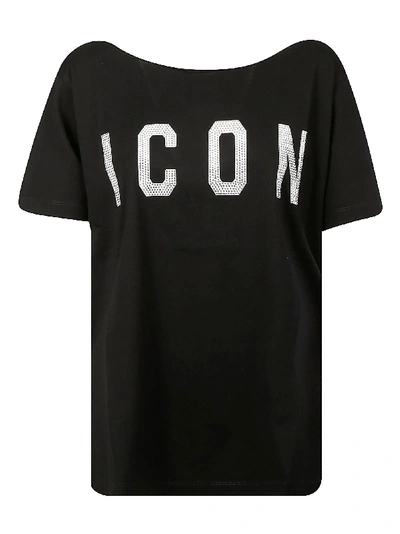 Shop Dsquared2 Icon T-shirt In Black/white