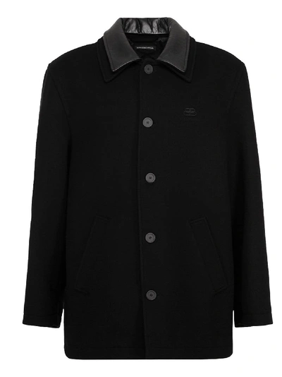 Shop Balenciaga Coat In Black