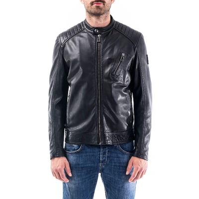 Shop Belstaff Leather Jacket In Black