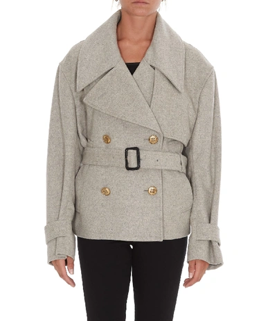 Shop Givenchy Trench Coat In Grey
