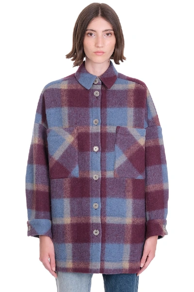 Shop Iro Backpa Coat In Blue Wool