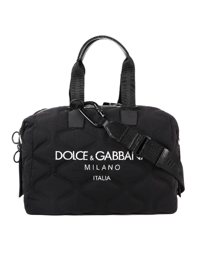 Shop Dolce & Gabbana Logo Print Tote Bag In Nero/bianco