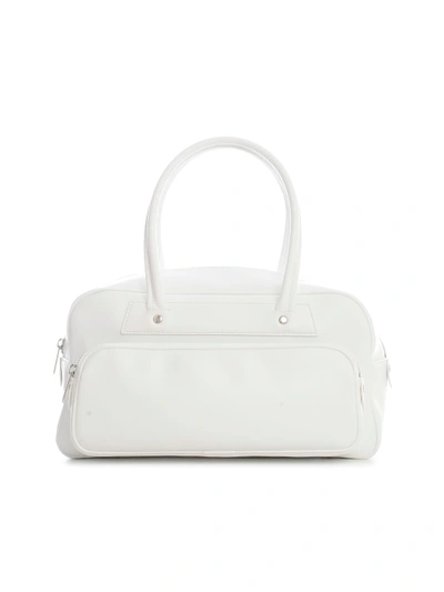 Shop Comme Des Garçons Comme Des Garçons Synthetic Leather Small Tote Bag In White