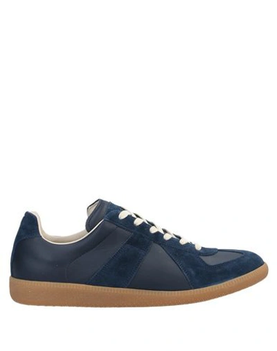 Shop Maison Margiela Man Sneakers Midnight Blue Size 7 Soft Leather