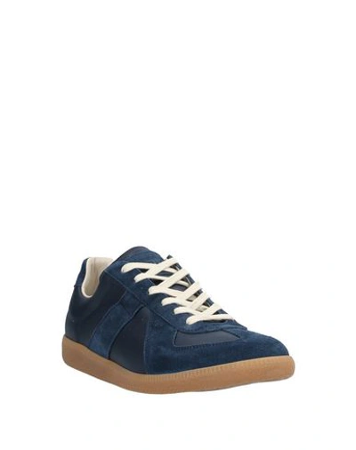 Shop Maison Margiela Man Sneakers Midnight Blue Size 7 Soft Leather