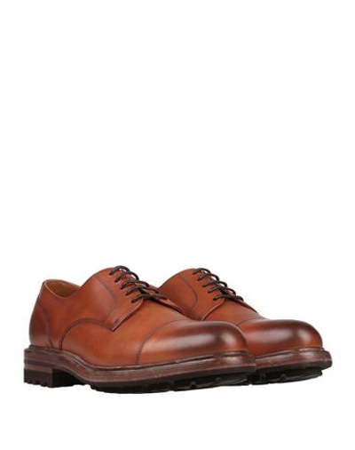 Shop Brunello Cucinelli Lace-up Shoes In Tan