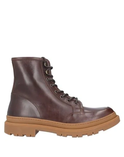 Shop Brunello Cucinelli Ankle Boots In Dark Brown