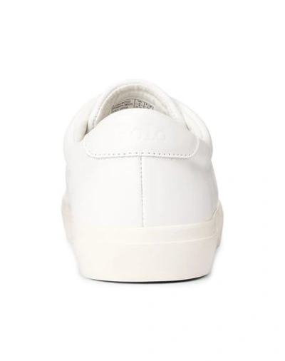 Shop Polo Ralph Lauren Longwood Leather Sneaker Man Sneakers White Size 9 Calfskin