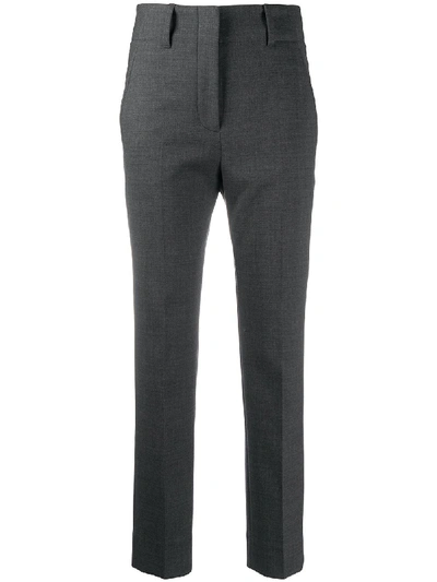 Shop Incotex High-rise Cropped Tailored Trousers In Grey
