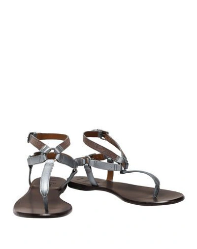 Shop Brunello Cucinelli Toe Strap Sandals In Silver