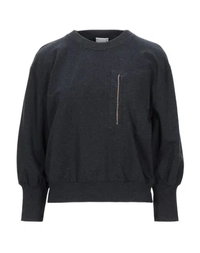 Shop Brunello Cucinelli Sweatshirts In Steel Grey