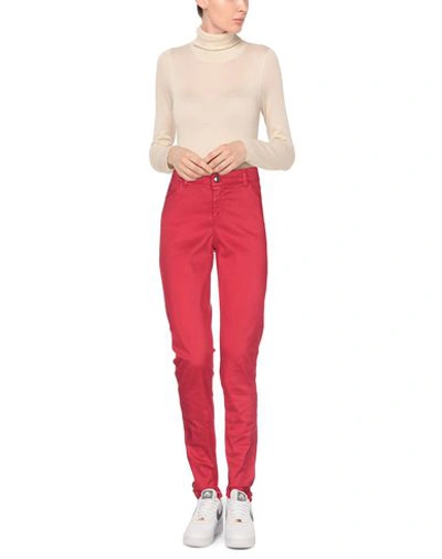 Shop Emporio Armani Woman Pants Red Size 25 Lyocell, Cotton, Elastane