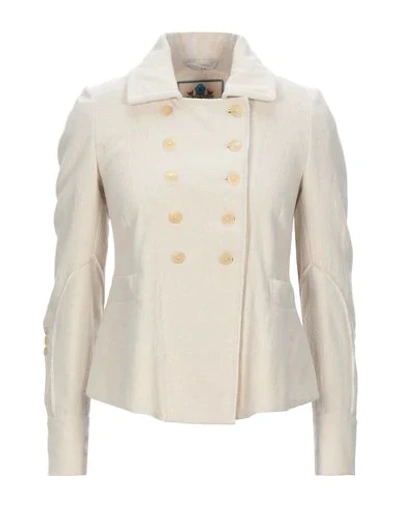 Shop High By Claire Campbell Coats In Beige