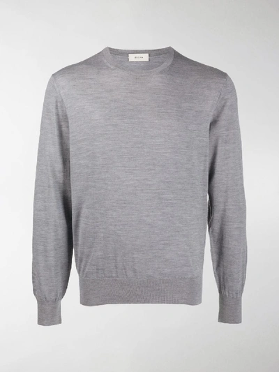 Shop Z Zegna Crew Neck Wool Sweatshirt In Grey