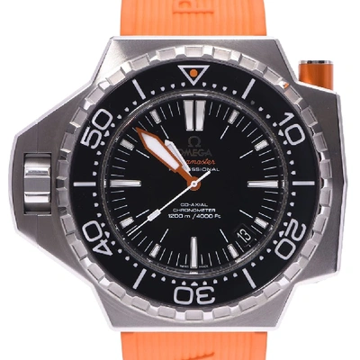Pre-owned Omega Black Stainless Steel Seamaster Ploprof 224.32.55.21.01.001 Men's Wristwatch 55 Mm
