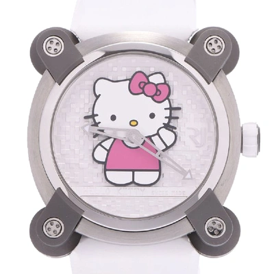 Pre-owned Romain Jerome White Stainless Steel Rj X Hello Kitty Automatic Rj.m.au. In.023.01 Women's Wristwatch 34 Mm
