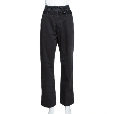 Pre-owned Prada Black Denim Distressed Effect Regular Fit Pants L
