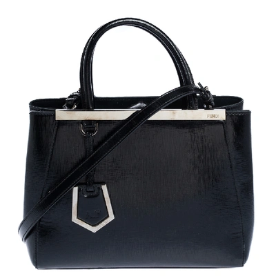 Pre-owned Fendi Black Patent Leather Mini 2jours Tote