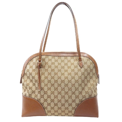 Pre-owned Gucci Brown Gg Canvas And Leather Bree Bag