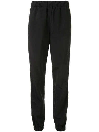 Shop Kenzo Side-zip Stripe Trackpants In Black