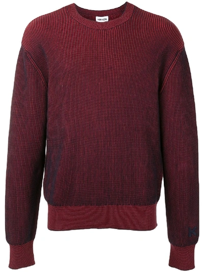 Shop Kenzo Gradient-effect Ribbed-knit Jumper In Red