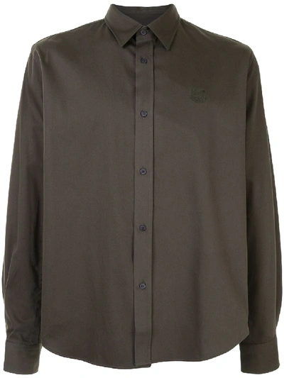 Shop Kenzo Relaxed Tiger Crest Shirt In Green