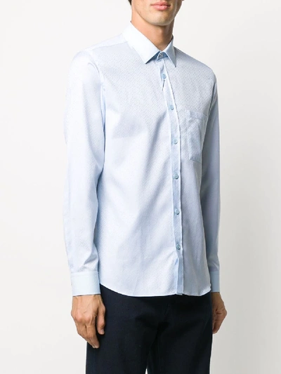 Shop Burberry Monogram Motif Cotton Shirt In Blue