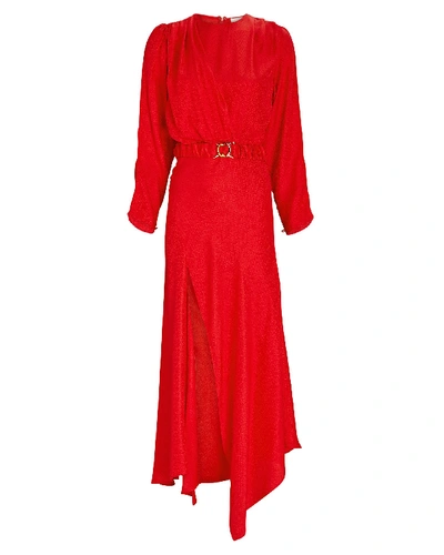 Shop Ronny Kobo Carmen Jacquard Midi Dress In Red