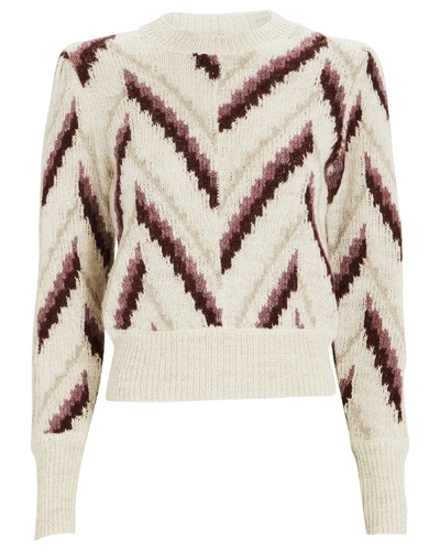 Shop Isabel Marant Étoile Glenny Chevron Alpaca-blend Sweater In Rose