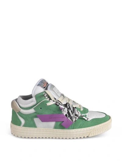 Shop Off-white Off Court Low Sneakers In Green Suede