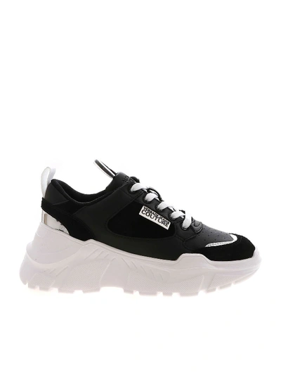 Shop Versace Jeans Couture Logo Sneakers In Black