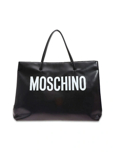 Shop Moschino Logo Macro Shopper In Black
