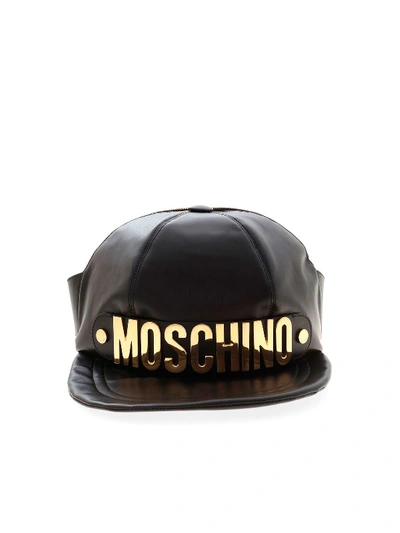 Shop Moschino Peak Leather Belt Bag In Black