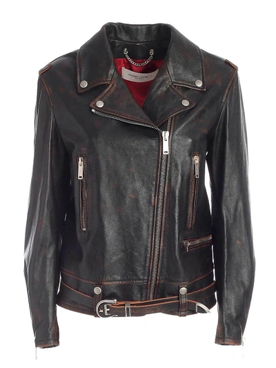 Shop Golden Goose Andrea Jacket With Brown Details In Black