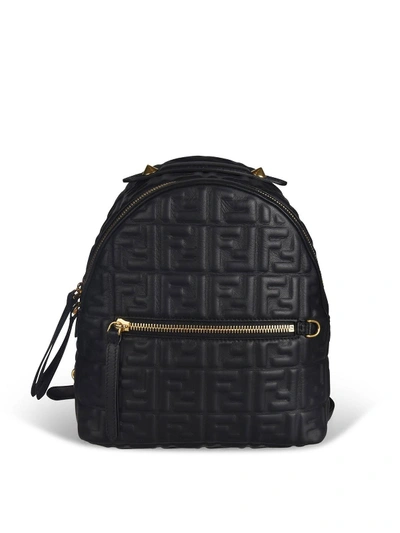 Shop Fendi Backpack With Ff Motif In Black