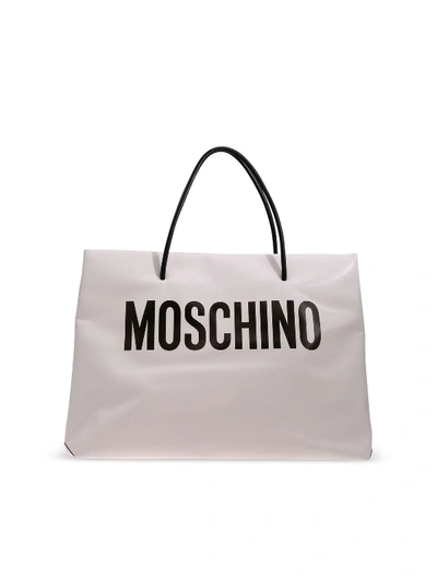 Shop Moschino Logo Macro Shopper In White