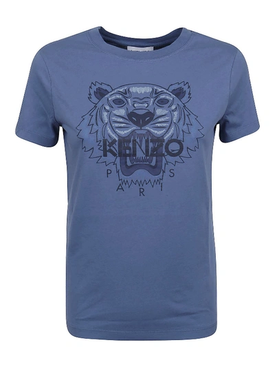 Shop Kenzo Tiger Logo Printed T-shirt In Blue