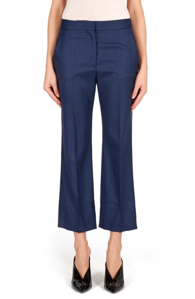 Shop Stella Mccartney Carlie Wool Ankle Trousers In Deep Blue