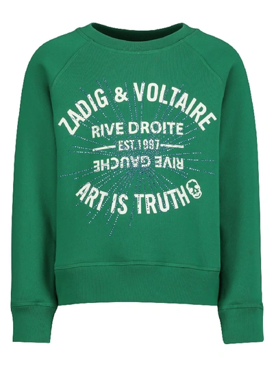Shop Zadig & Voltaire Kids Sweatshirt For Girls In Green