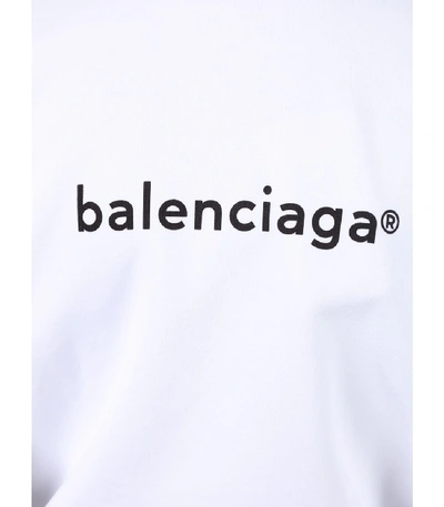 Shop Balenciaga Cropped Zip Up Hoodie In White