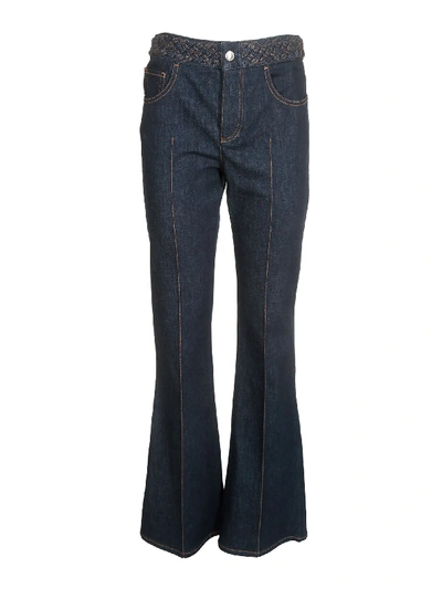 Shop Chloé Dark Night Blue Flared Slim Jeans