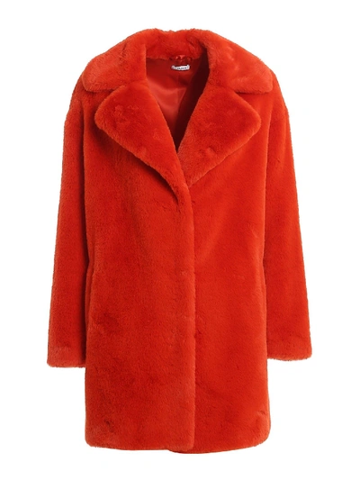 Shop P.a.r.o.s.h Eco Fur Coat In Red