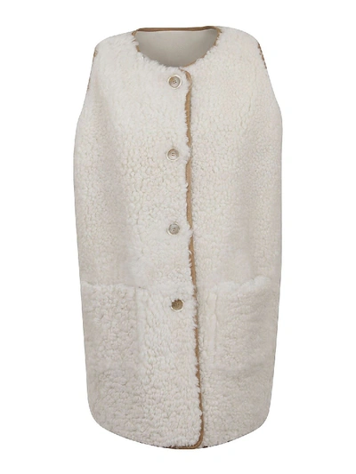 Shop Marni Reversible Waistcoat In Cream Color