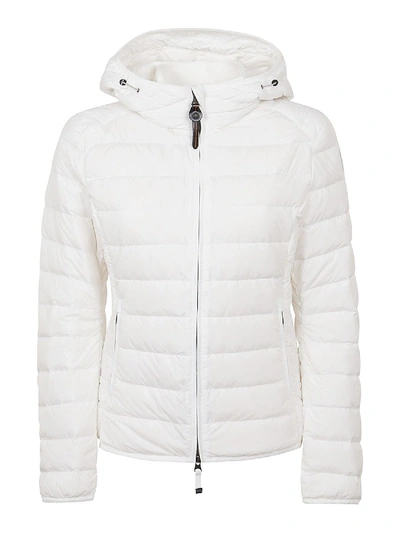 Shop Parajumpers White Down Jacket In Technical Fabric