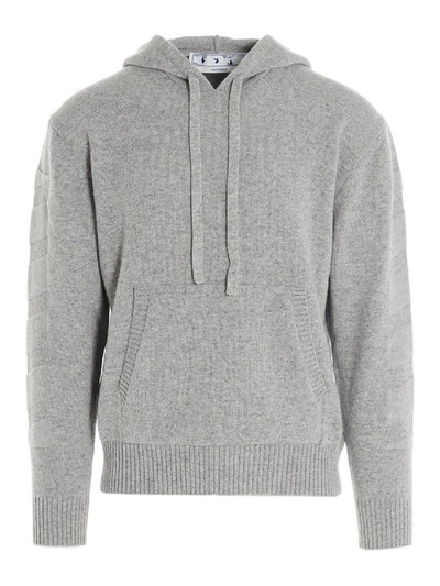 Shop Off-white Cashmere Hoodie In Grey