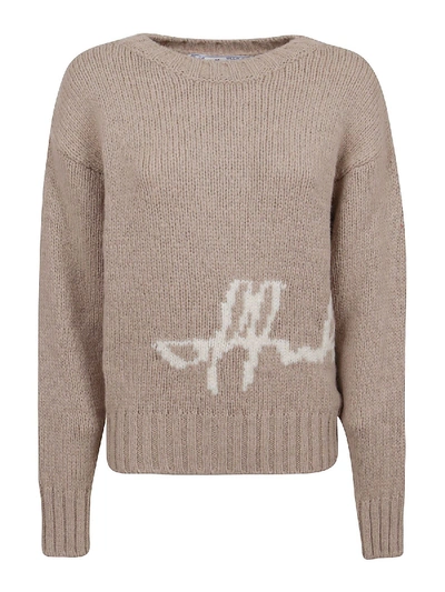 Shop Off-white Inlaid Logo Sweater In Beige