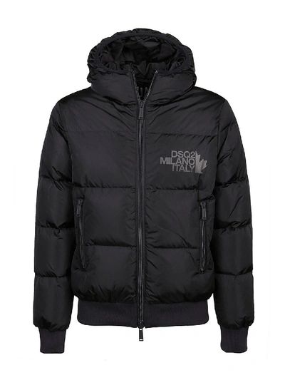 Shop Dsquared2 Semi Glossy Quilted Nylon Jacket In Black