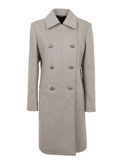 Shop Givenchy Grey Coat In Mélange Wool
